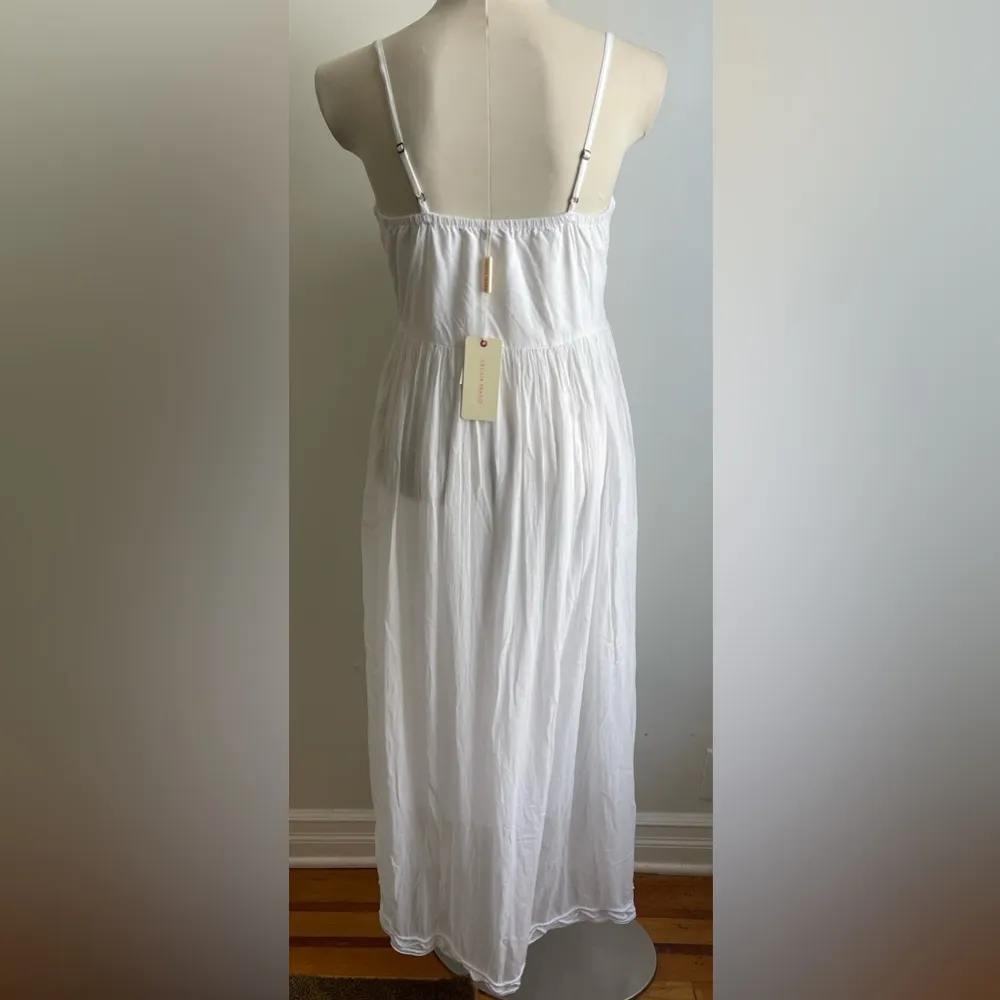 NWT Cecilia Prado Anthropologie White Cotton Maxi Summer Dress Boho Crochet XS - Image 6
