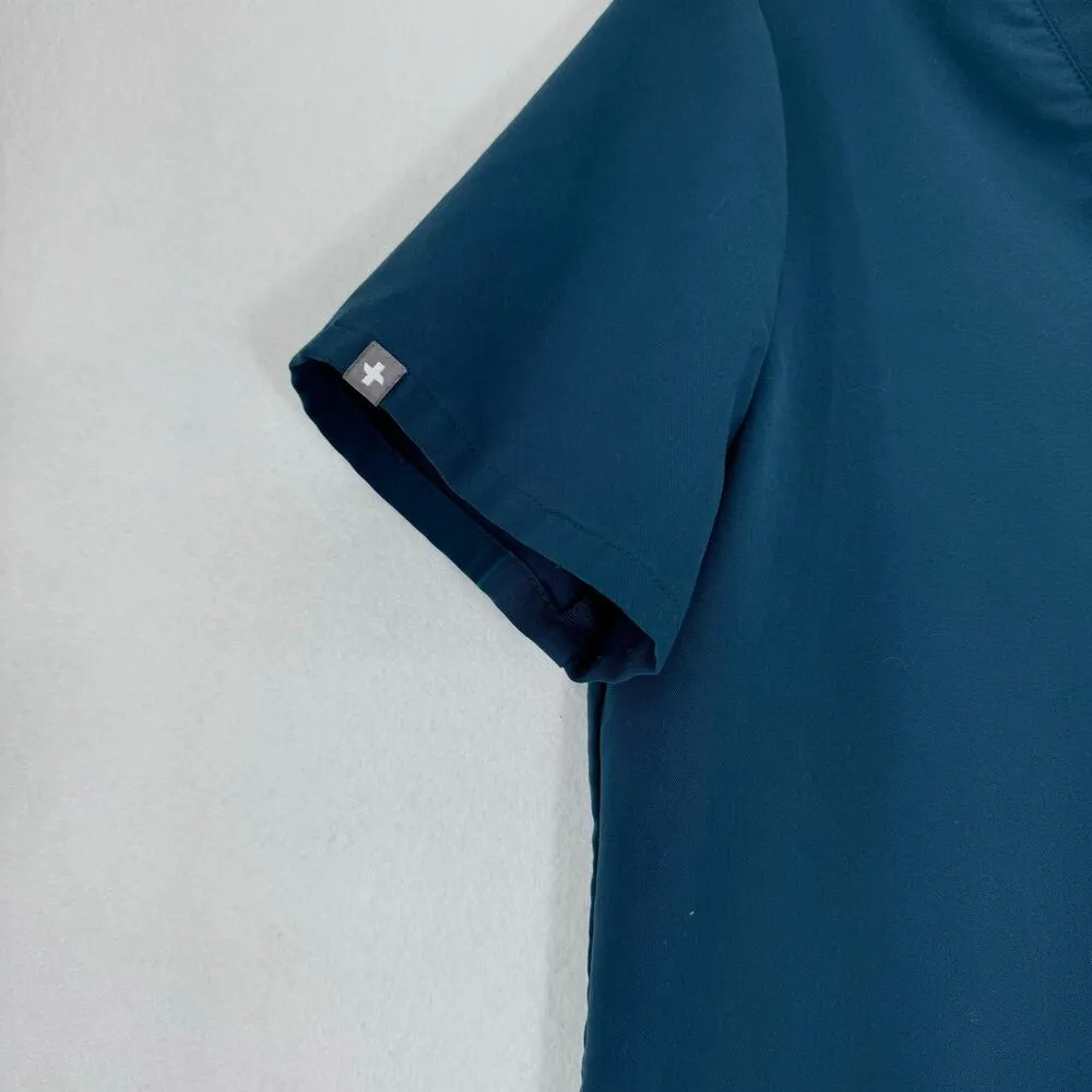 Figs Women's Casma Three-Pocket Scrub uniform Top color teal size small - Image 5