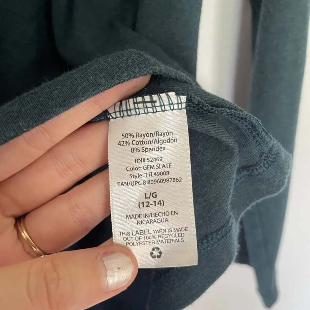 Time and Tru large turtleneck turquoise sweater casual long sleeves rayon cotton - Image 6