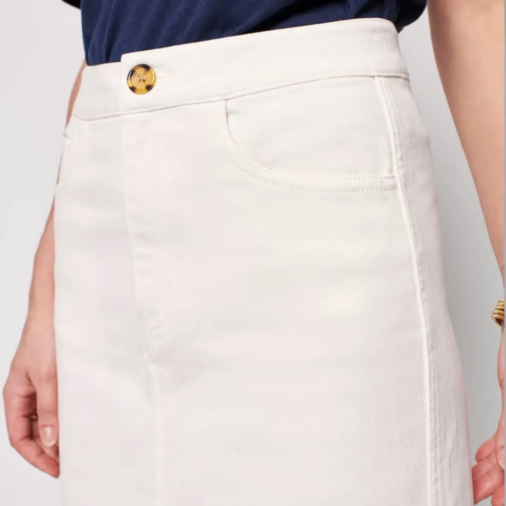 Faherty Brand Natural Denim Utility Midi Skirt - Image 3