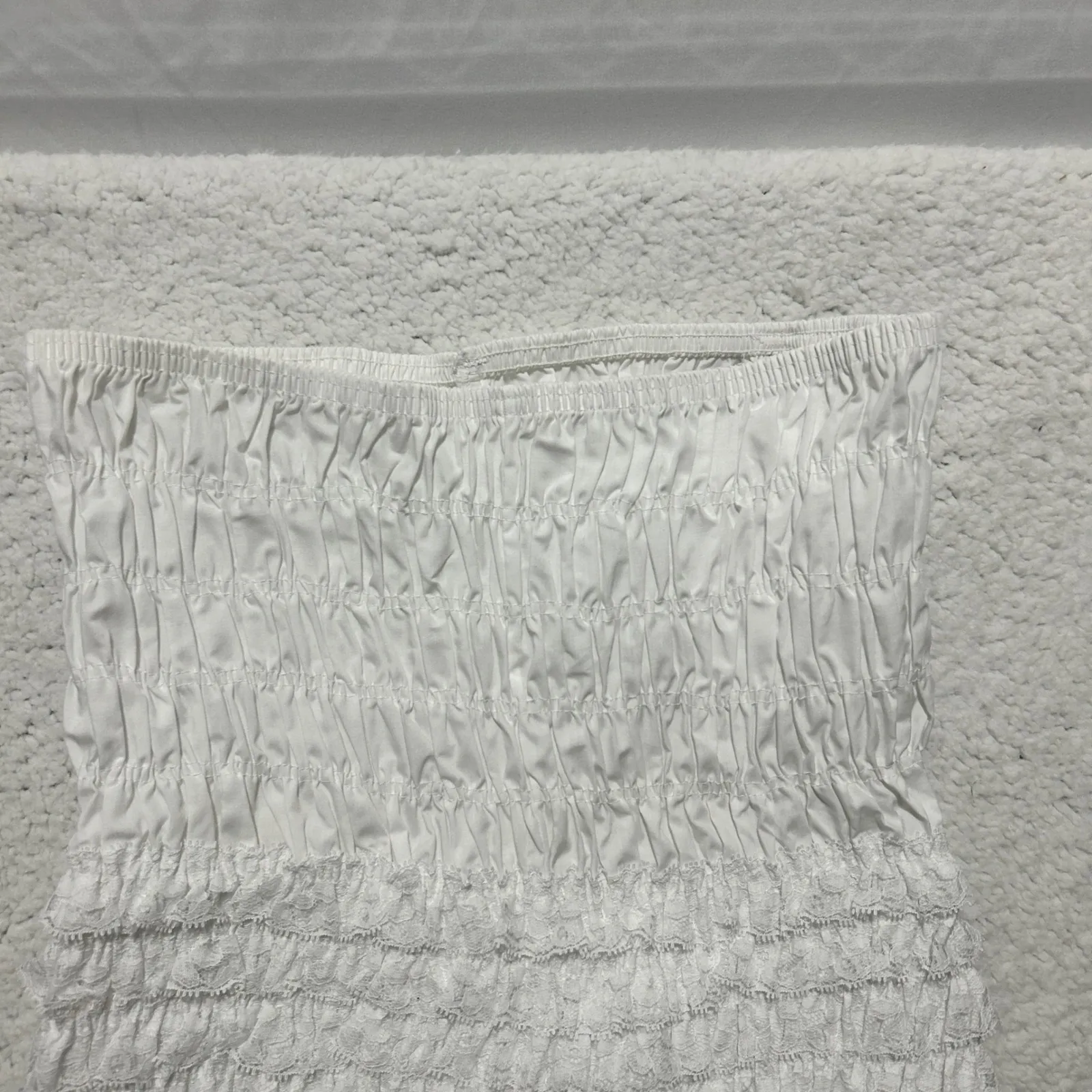 VTG 80s Malco Modes White Ruffle Bloomer Shorts XL Burlesque Pin‎ Up Costume - Image 3