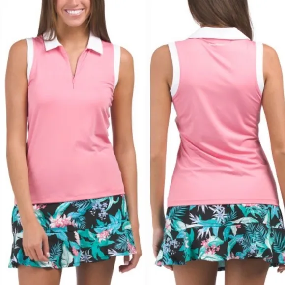 NWT TOMMY BAHAMA Active Golf Tennis Sleeveless Top polo tank pink - Image 2