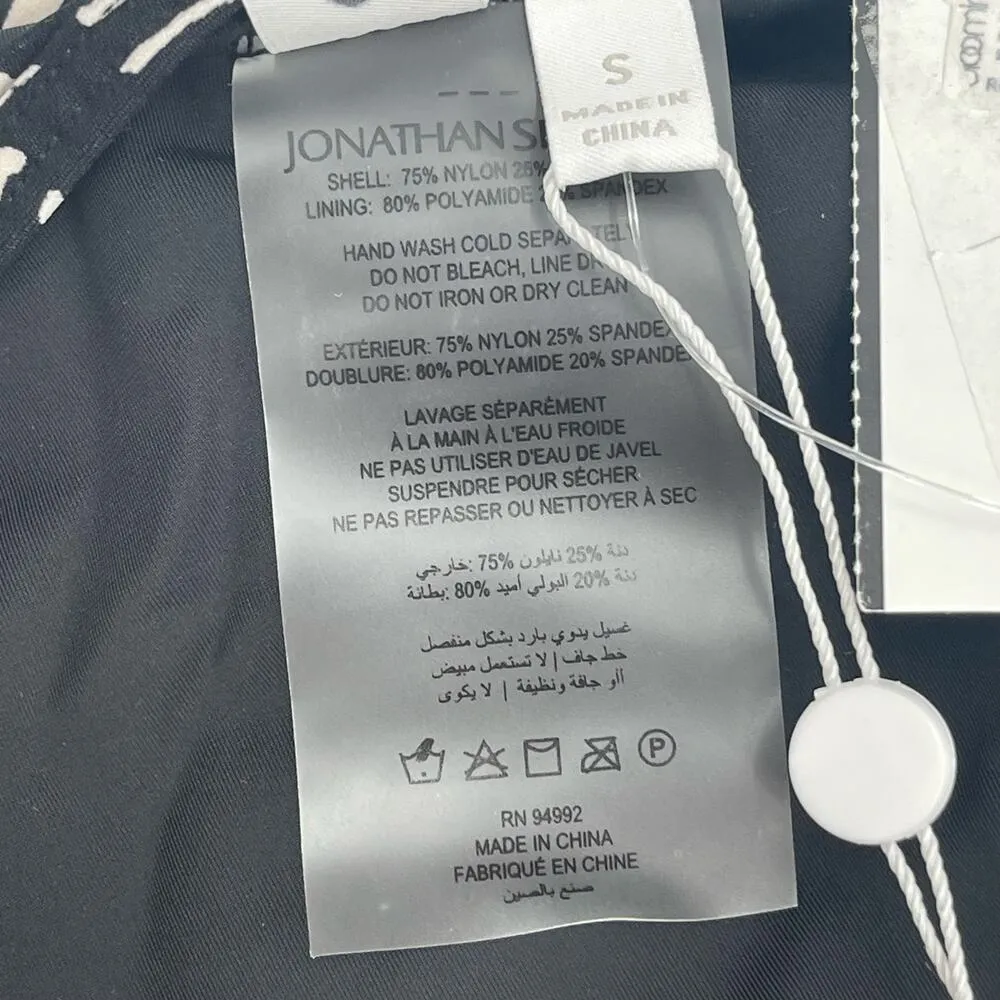 JONATHAN SIMKHAI Alani Bikini Swim Bottoms Size Small NWT Abstract Fern B&W Black - Image 6