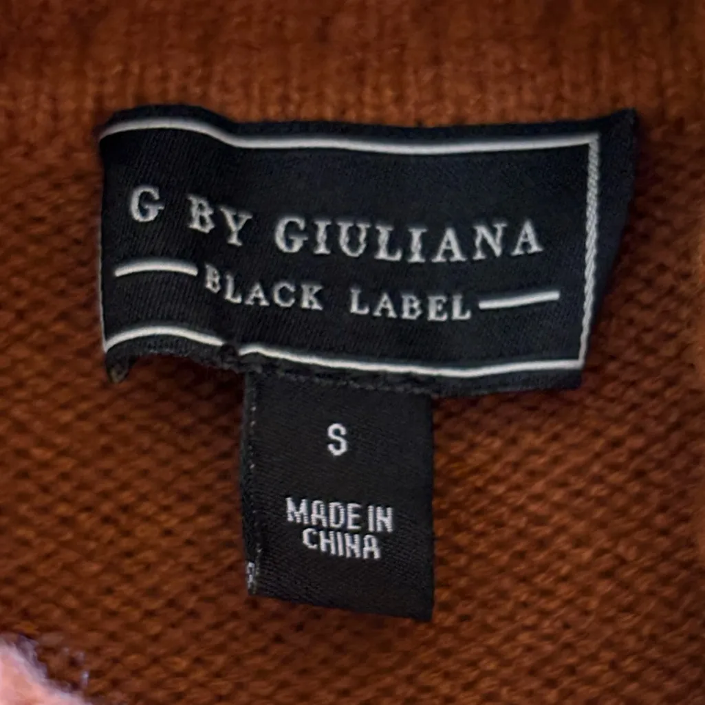 G By Giuliana Black Label Maxi Crossover Turtleneck Sweater Dress Womens Small Orange - Image 8