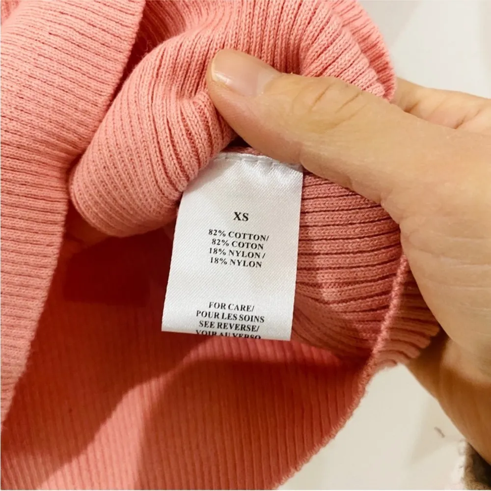 Torn by Ronny Kobo pink feather sleeve mock neck sweater NWT - Image 8