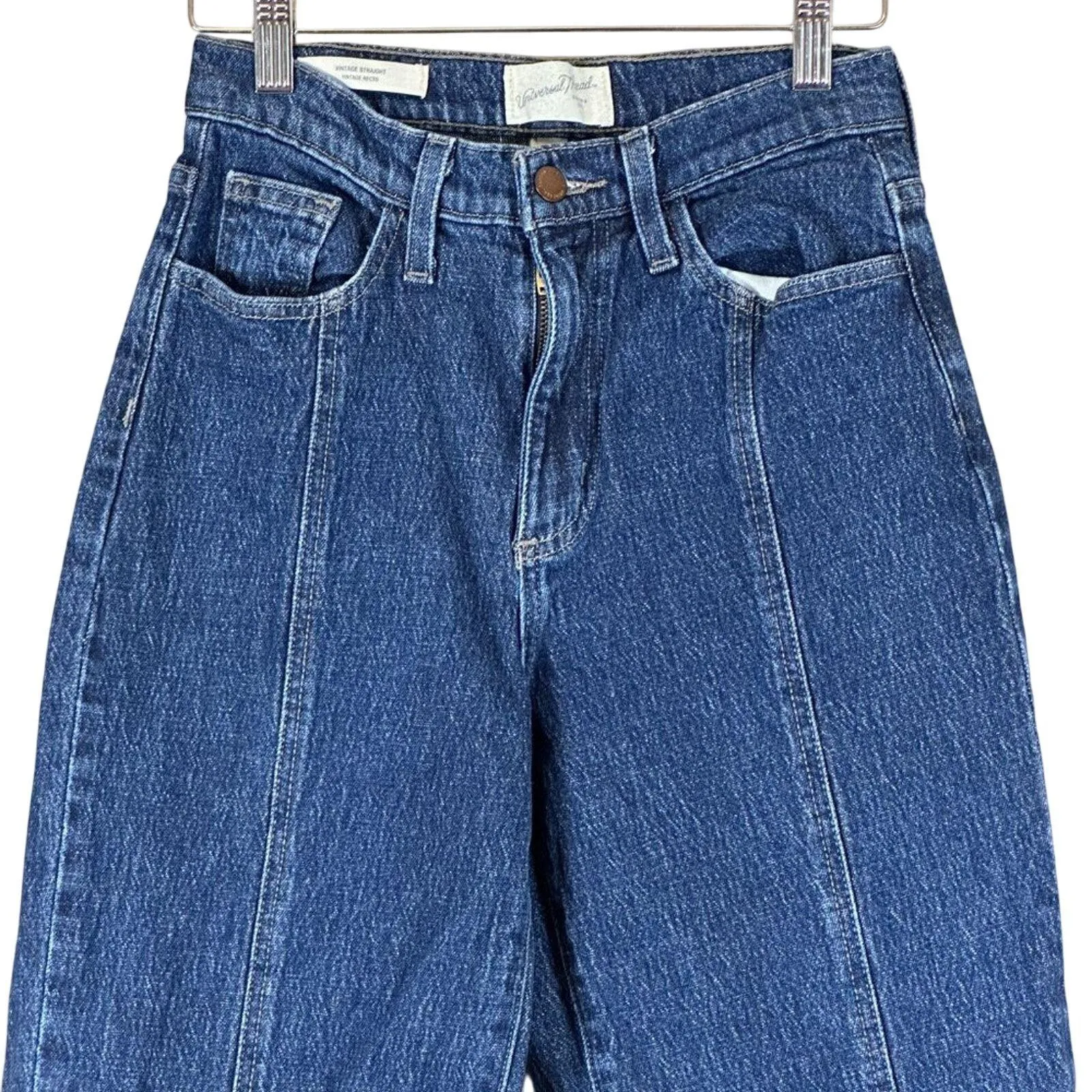 Universal Thread Jeans Womens 00 Dark Wash Vintage Straight High Rise 90s Retro - Image 2