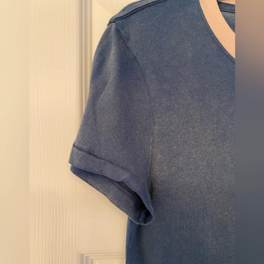 Current Elliott Double Pocketed Women’s Blue Cotton Short Sleeve Tee Size XS - Image 8