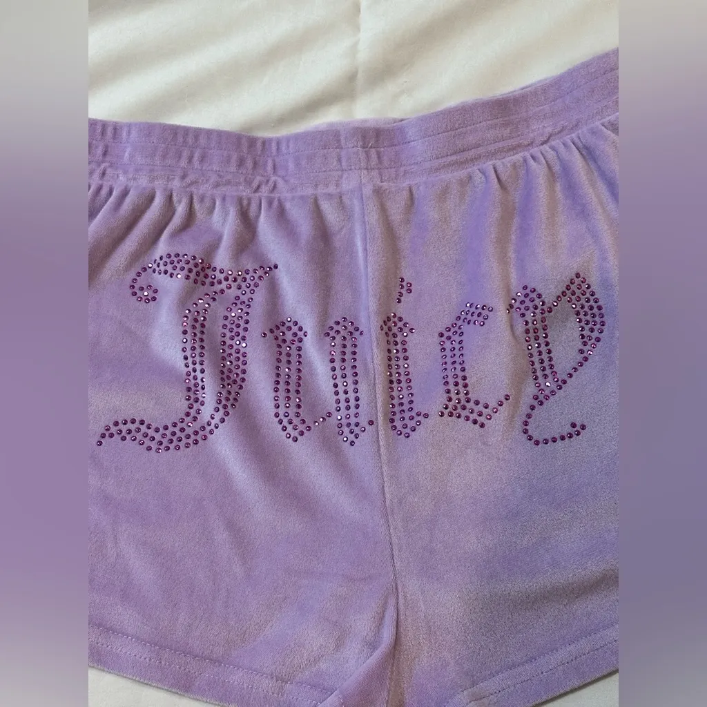 Juicy Couture Light Purple Rhinestone Shorts - Image 3