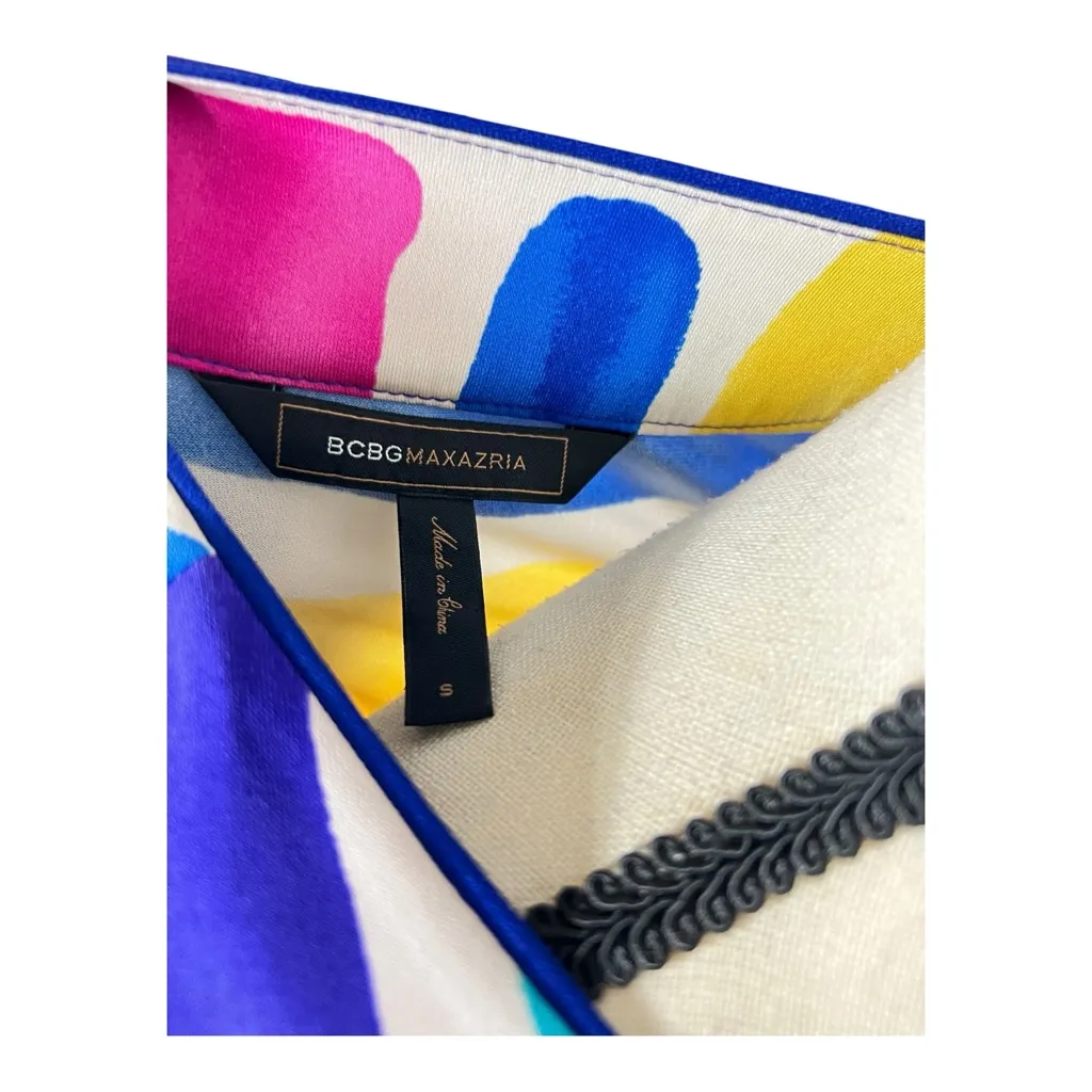 BCBGMaxazria Multicolored Dress Size S - Image 4