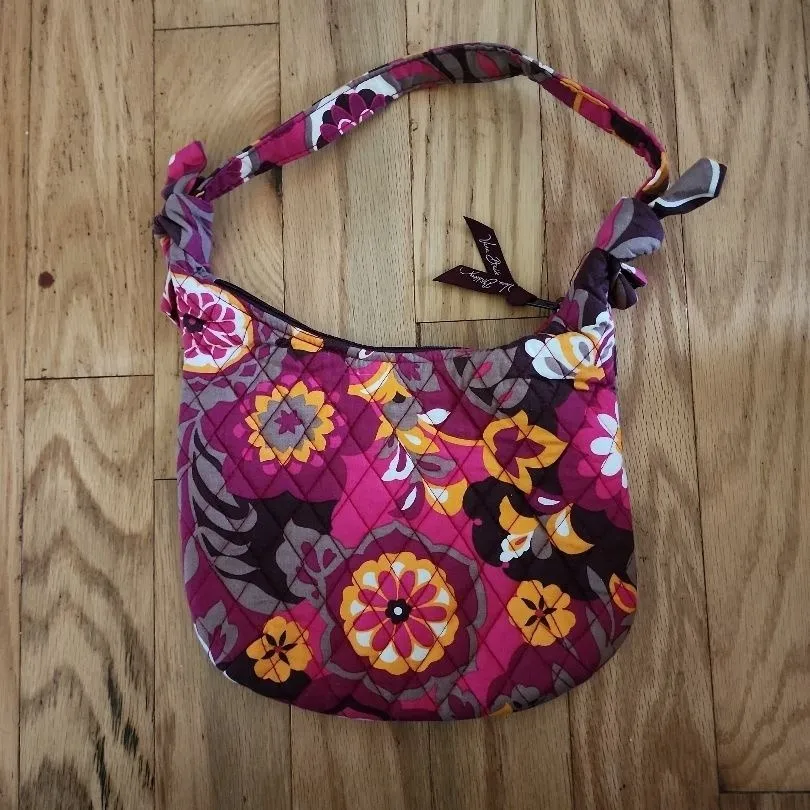 Vera Bradley Hobo Bag Womens Multicolor Quilted Floral Pockets Bohemian Whimsica - Image 3