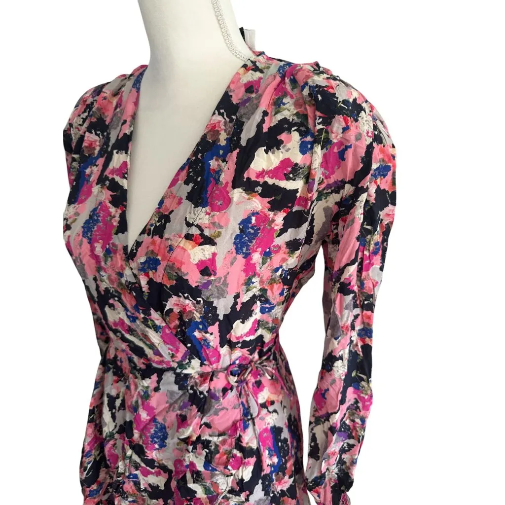 IRO Women's Pink Floral Wrap Dress Size 34 US XS - Image 5