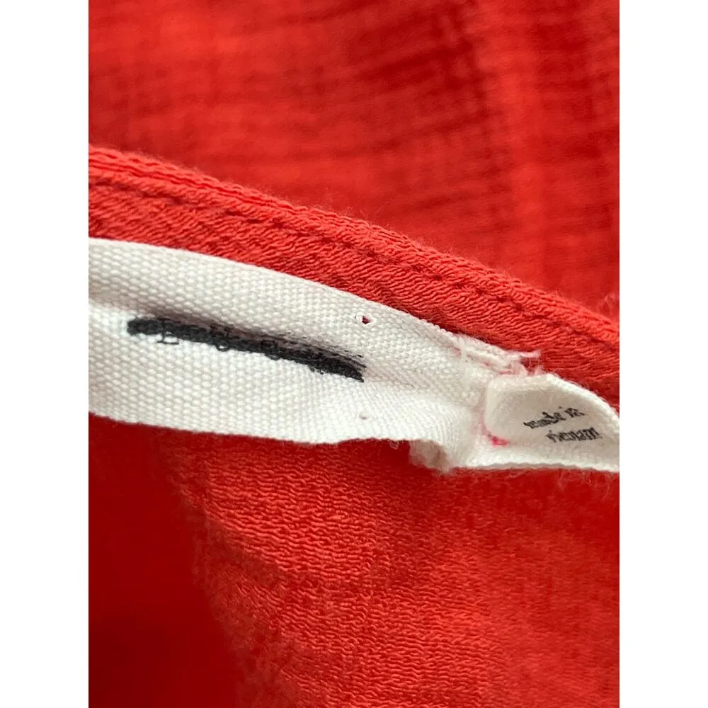 Lush hot coral orange flutter sleeve wrap Mini dress summer coquette cowgirl - Image 11