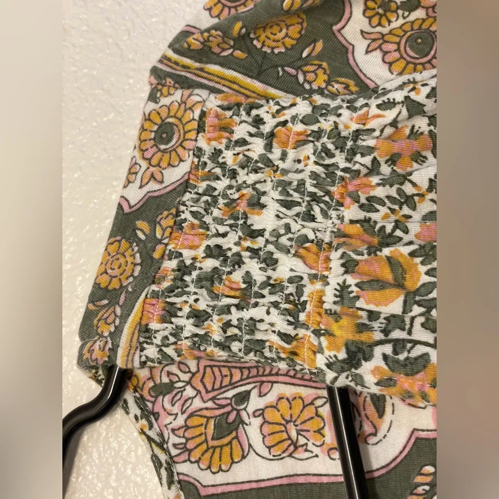 Lucky Brand Women’s Boho Multicolor Floral Button Front Blouse Size M‎ - Image 8