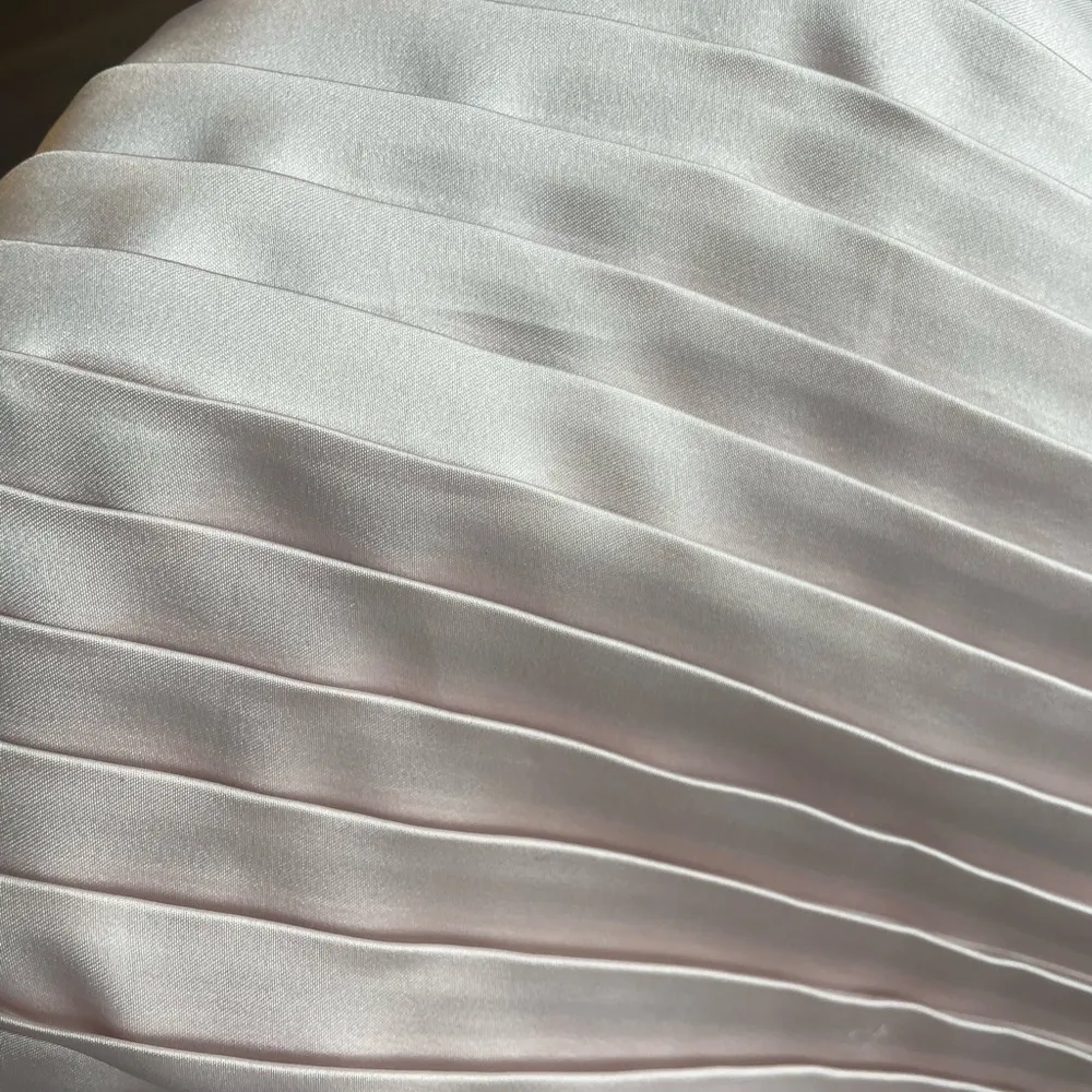 Vintage Gunne Sax Scott McClintock wedding dress silky slip dress midi pleats Size 10 - Image 5