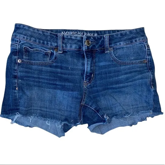 American Eagle Outfitters 360 Super Stretch Shortie Distressed Jean Shorts sz 6 - Image 23