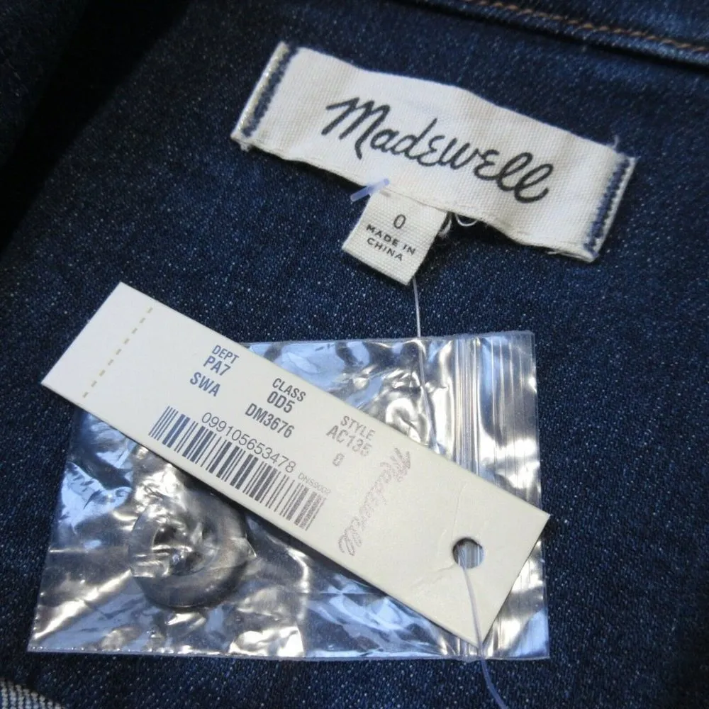 NWT Madewell Denim Slim Coverall Jumpsuit in Stanwick Wash Jean Button 0 - Image 5