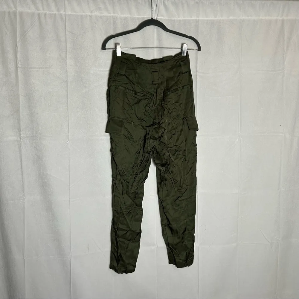 L’Agence Green Satin Cargo Pants Size 0 - Image 2