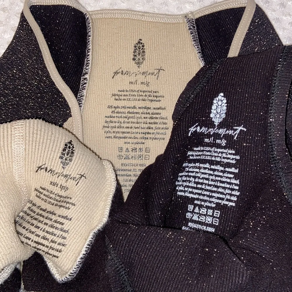 NEW! 3 Pc  MOVEMENT Rise & Shine Set Champagne Black Shorts Tank Top - Image 10