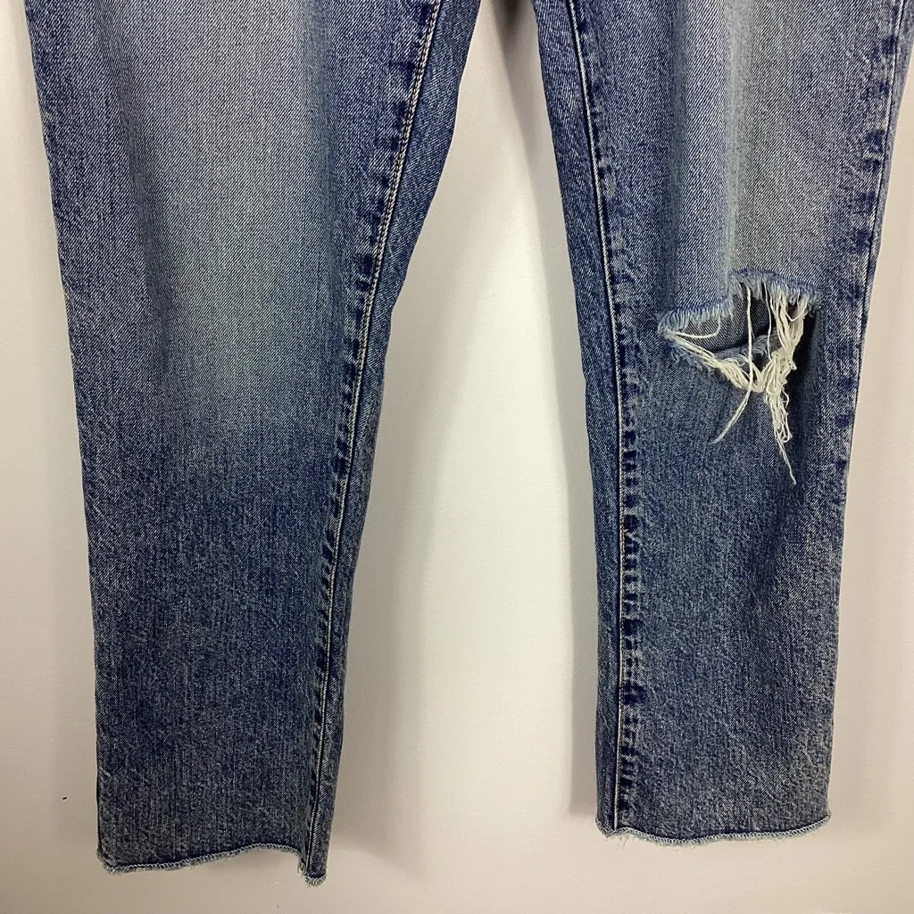 Current/Elliott The Vintage Straight Triumph Destroy W/ Overlock Hem Size 28 - Image 4