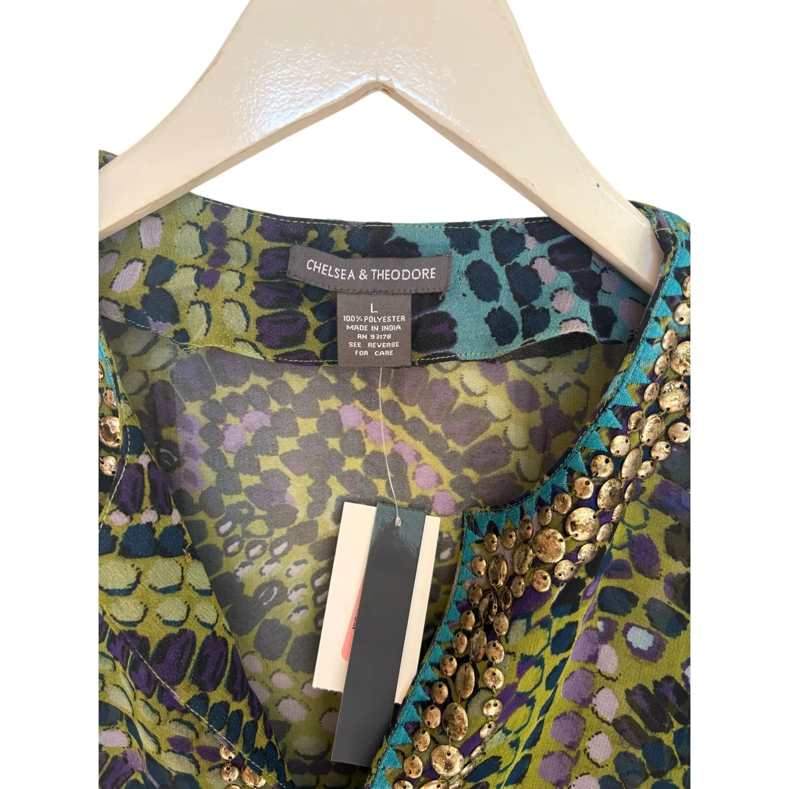 Chelsea & Theodore Women Tunic Top Large Blue - Image 2