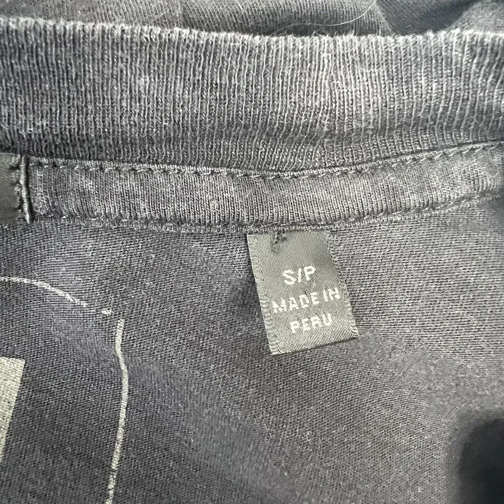 ATM Size S Dress Classic Jersey Striped Sleeve Crew Neck Tee Shirt Mini Pockets Black - Image 11