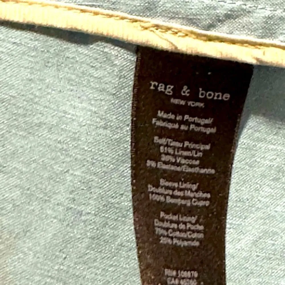 Rag and Bone Blue Margot Classic Fit Blazer Size 6 - Image 11