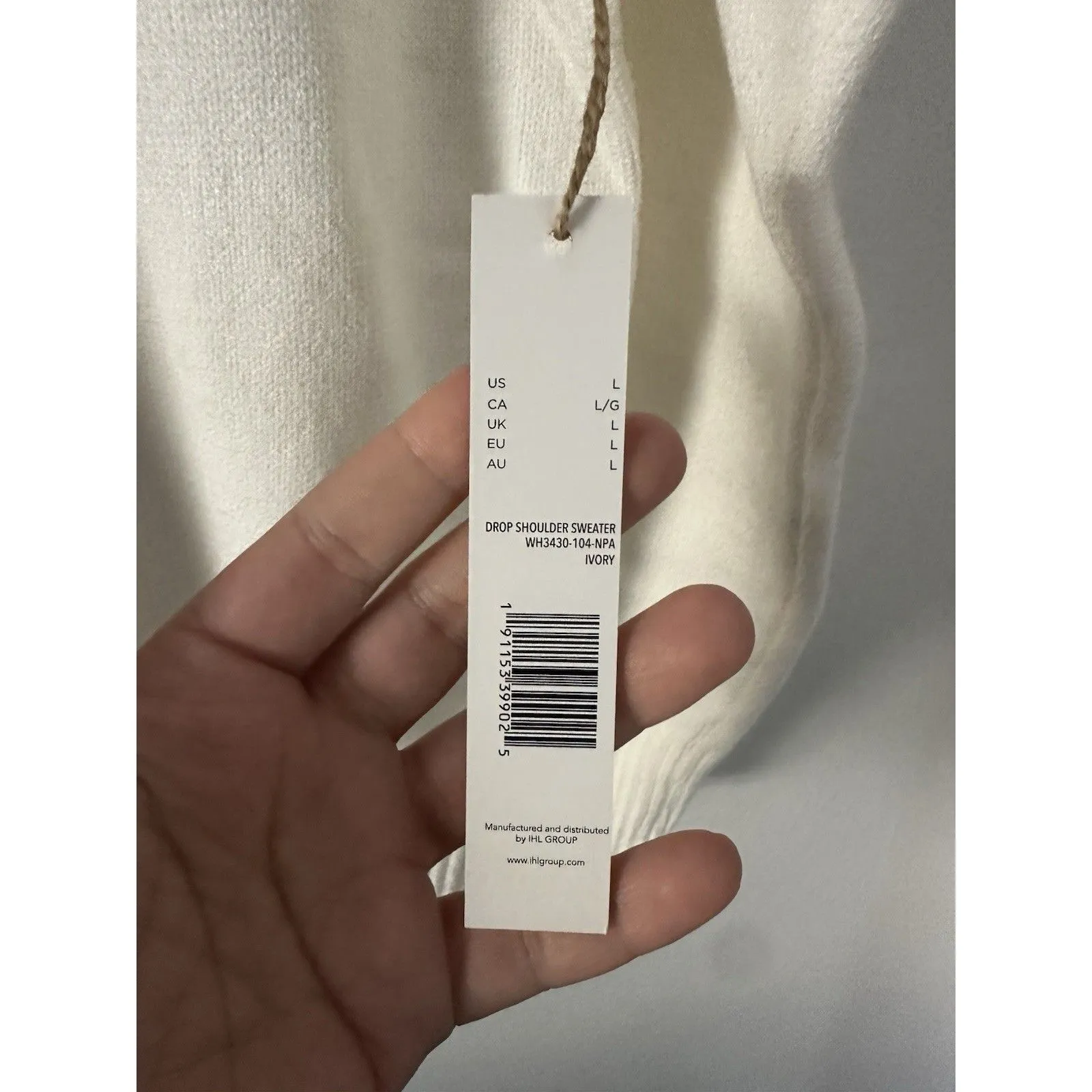 Rae Dunn Women’s White Knit Joy Christmas Sweater Holiday Winter Sz LG NWT - Image 4