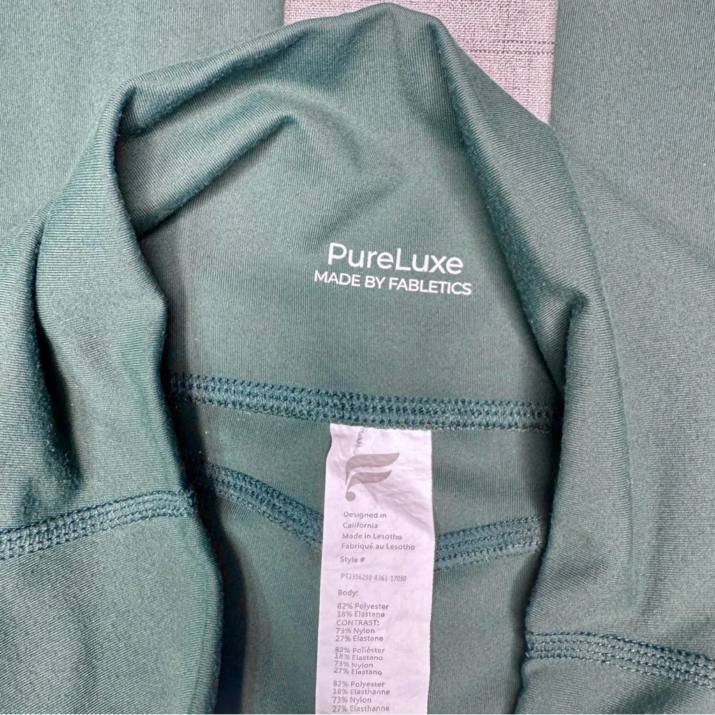 Fabletics Oasis PureLuxe High Waisted Kick Flare Leggings Pant Storm Slate Small - Image 14