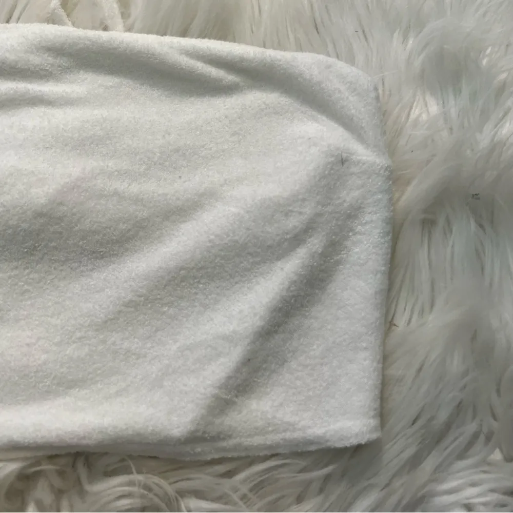 Gilly Hicks Fleece One-Shoulder Bralette Top White - Image 6