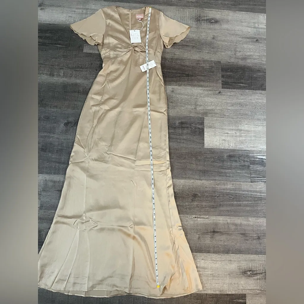 SHOW ME YOUR MUMU Rome Twist Gown in Champagne Luxe Satin - Image 7