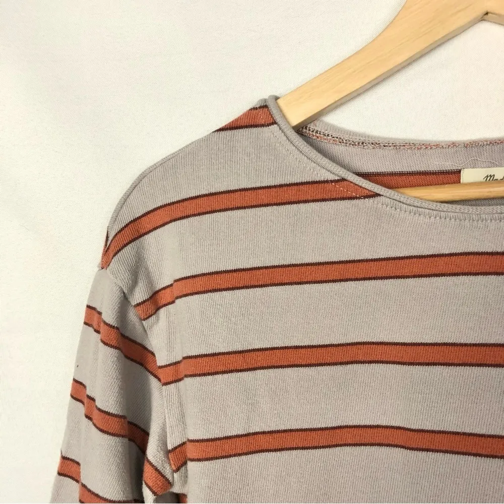 Madewell Striped Boatneck Purple Long Sleeve Tee XS - Image 6