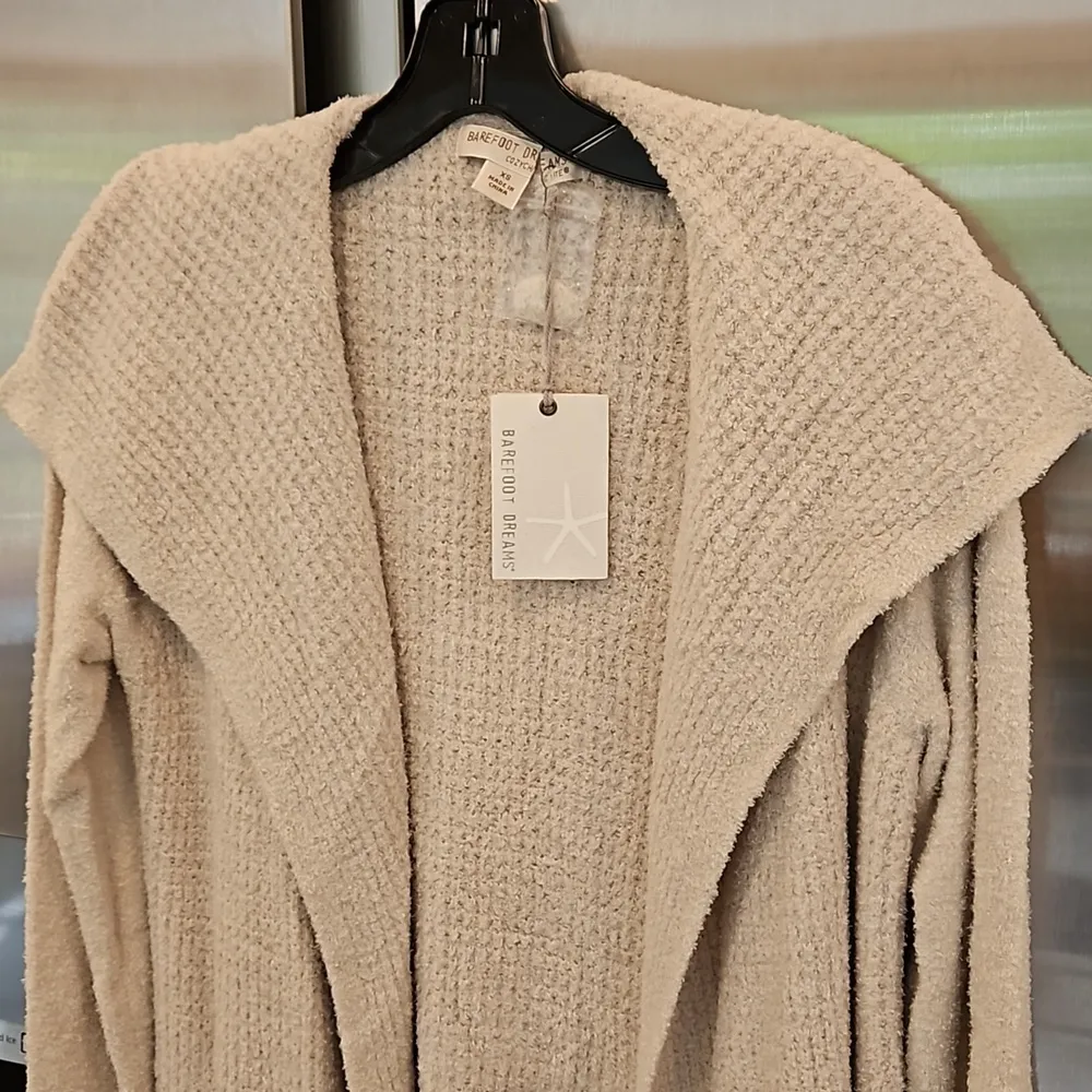💕BAREFOOT DREAMS💕 CozyChic Lite Coastal Cardigan ~ Bisque XS NWT - Image 11