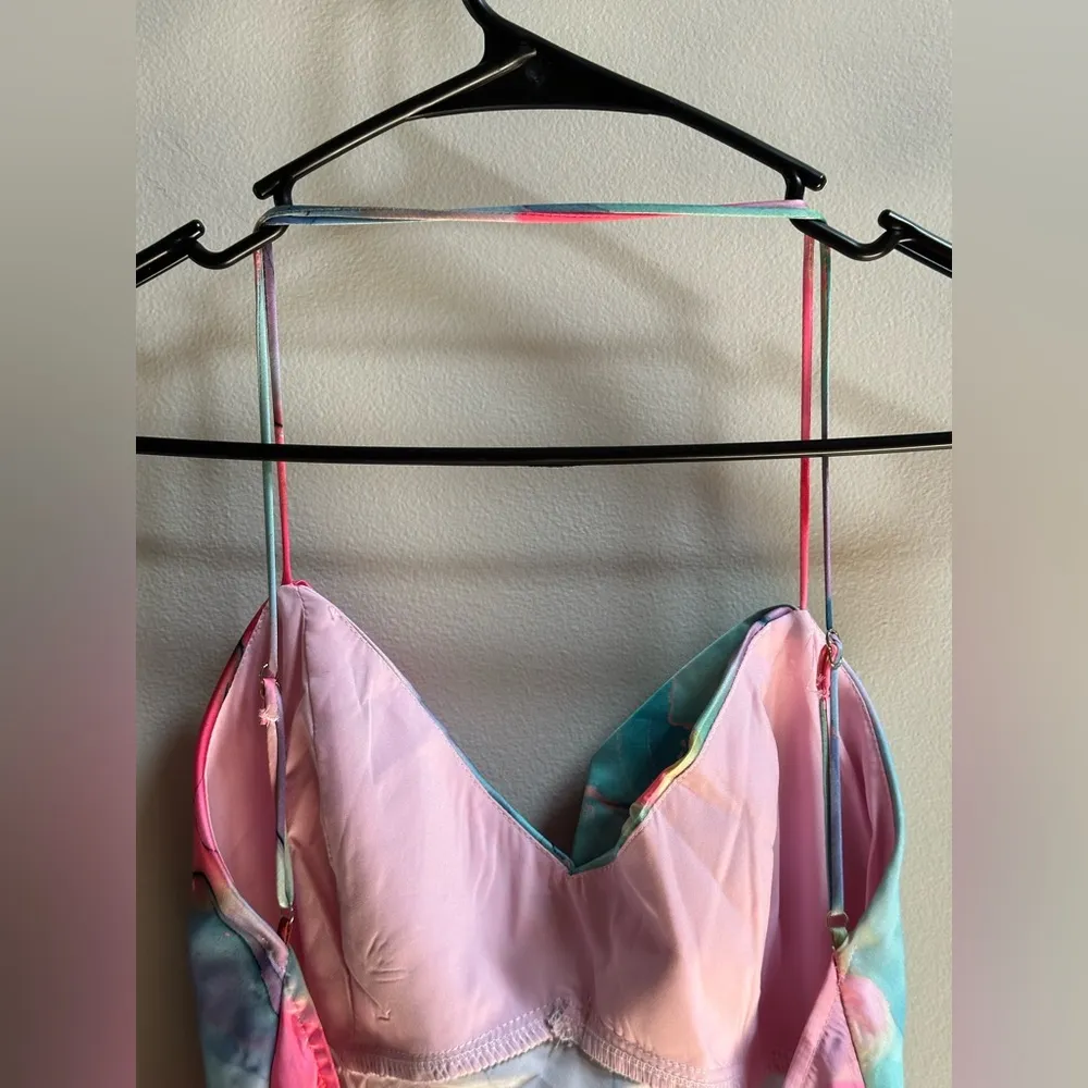 NEW Saints & Secrets Libby Scoop Back Maxi Dress Abstract Pink Women’s M Size M - Image 11