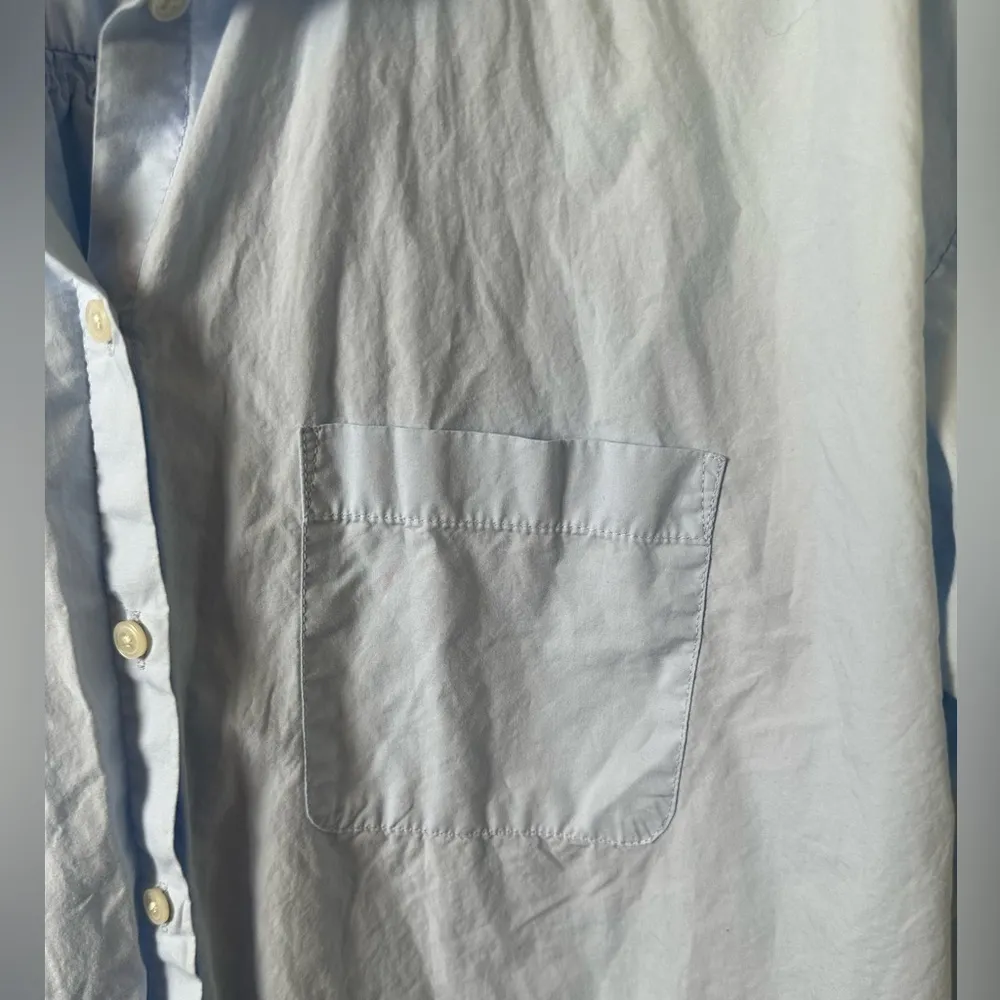 Loft Shirt Womens Medium Button Down Light Blue Long Sleeve Prep School Office - Image 4