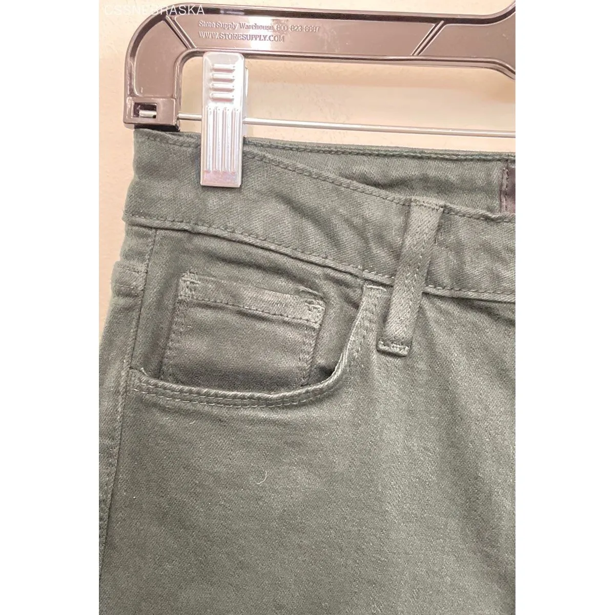 Just Black Denim Black/Dark Green Split Hem Jeans - Size 27 Made in USA - Image 2