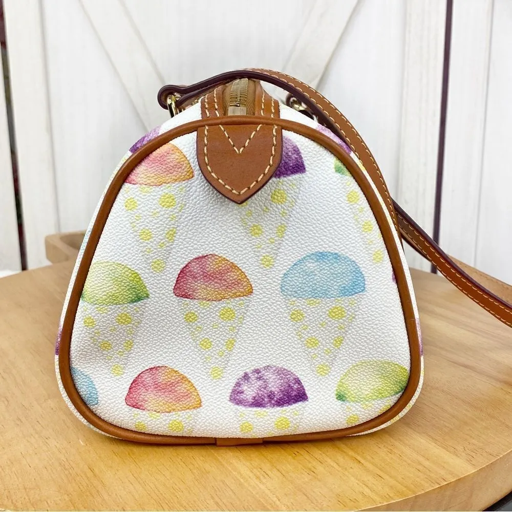 Dooney & Bourke Snowcone Barrel Shoulder Bag‎ Purse White Pastel Leather - Image 5