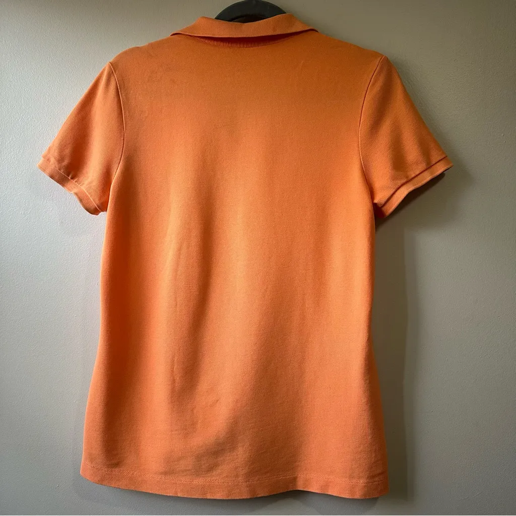 Lilly Pulitzer Orange Resort Wear Pima Cotton Polo Shirt Top Size M - Image 6