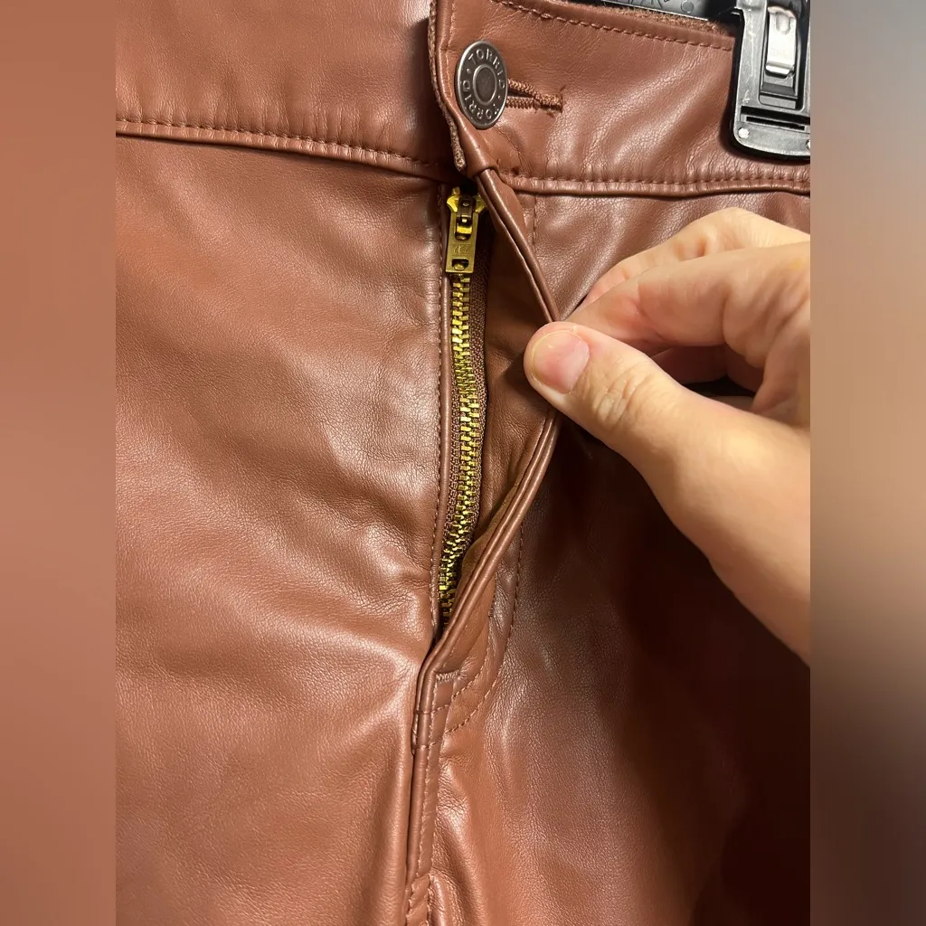 Torrid Perfect Skinny Faux Leather Mid Rise Pant in Root beer size 22R women - Image 5