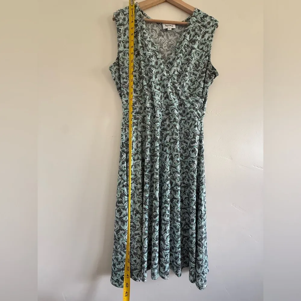 Leota Black Green Floral Maxi Dress size Xl - Image 6
