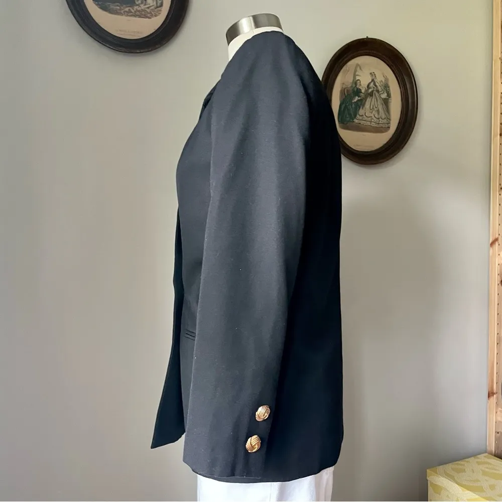 VINTAGE 1980s blazer with gold chained buttons - Kasper ASL - Image 8