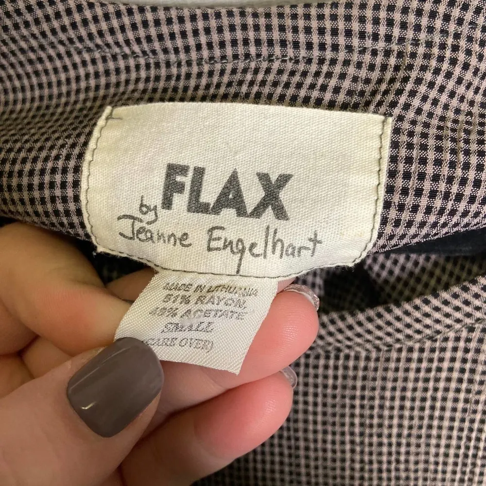 Flax | Brown Plaid‎ Long Sleeve Top Small - Image 8