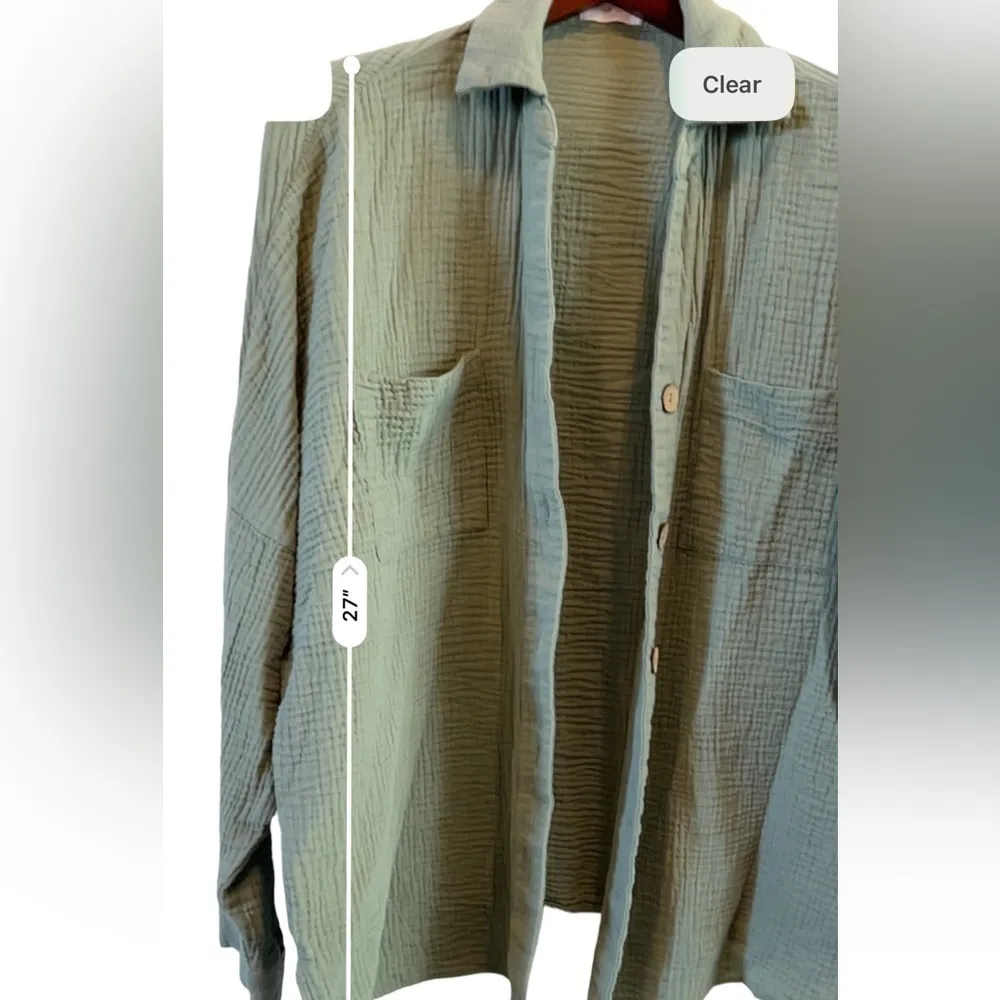 Pink Lily  medium‎ oversized shirt/shacket - Image 4