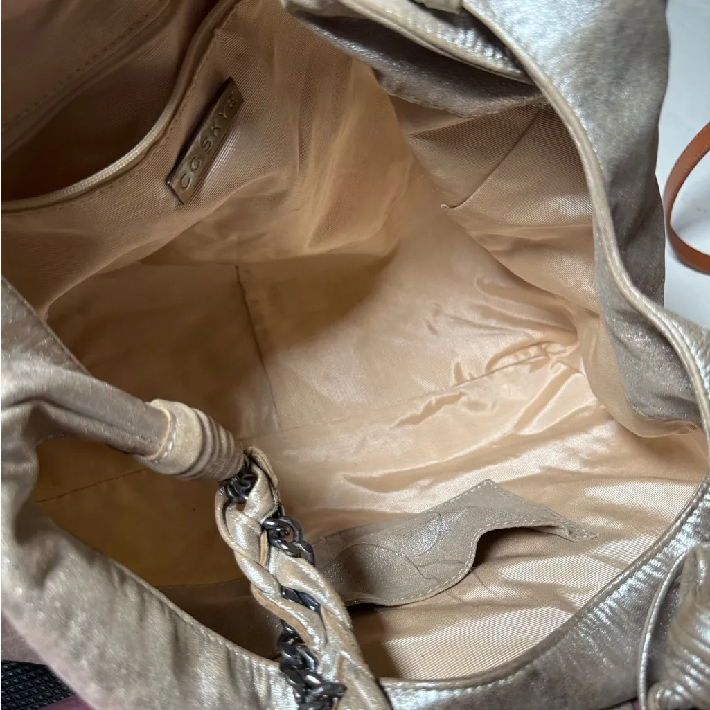 CC Skye rose Gold Metallic slouchy Shoulder‎ Bag braided handle boho rustic - Image 8