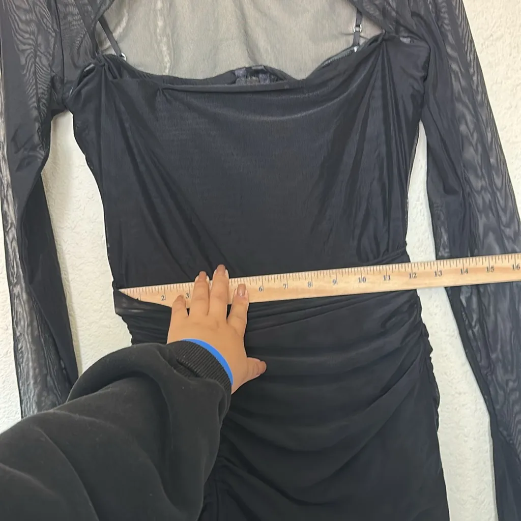 House of CB Cecilia Black Mesh Cutout‎ Mini Dress Size L NWOT - Image 10