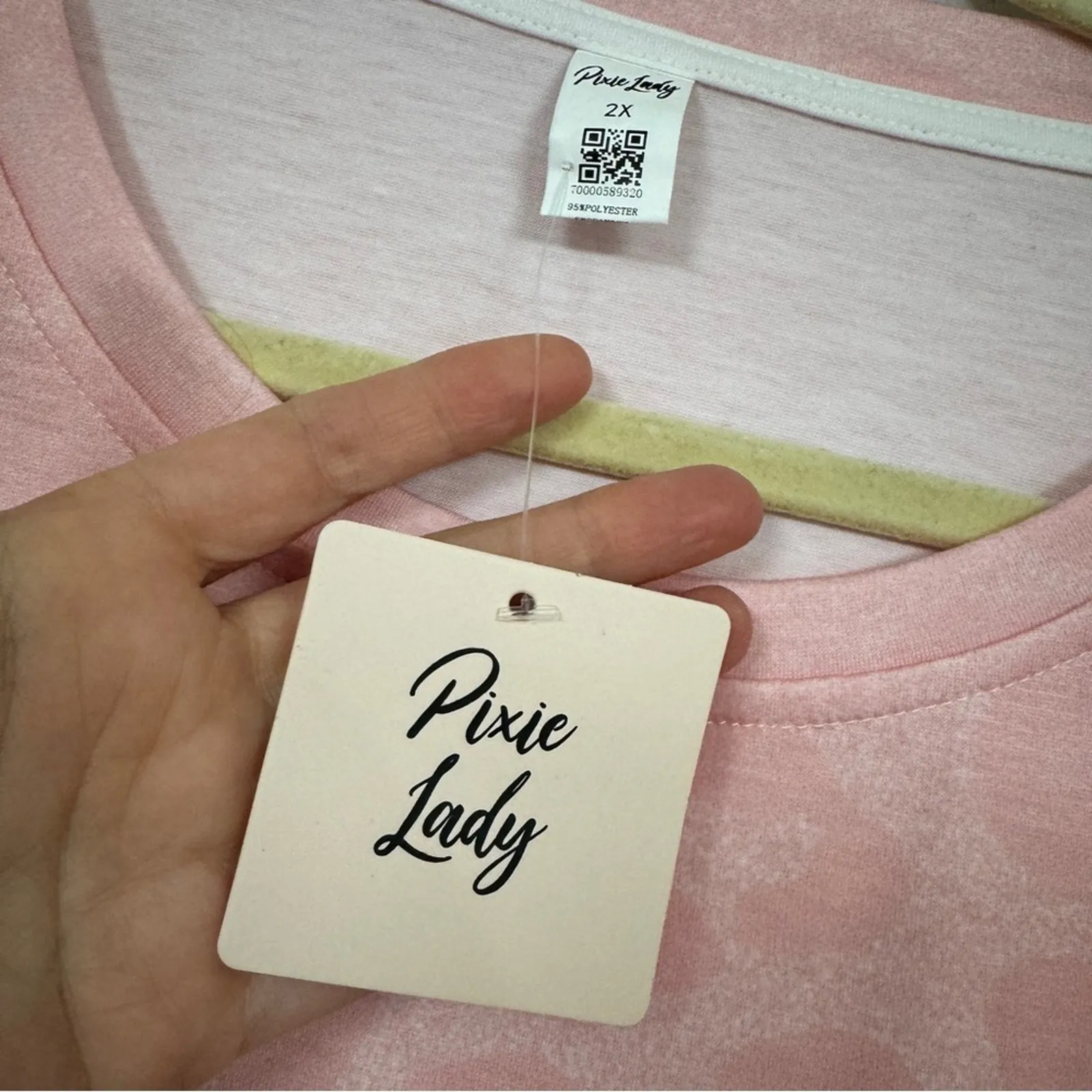 Pink Lady Pink Ombre Animal Print Short Sleeve Tee Shirt Womens 2X Casual Boho - Image 5