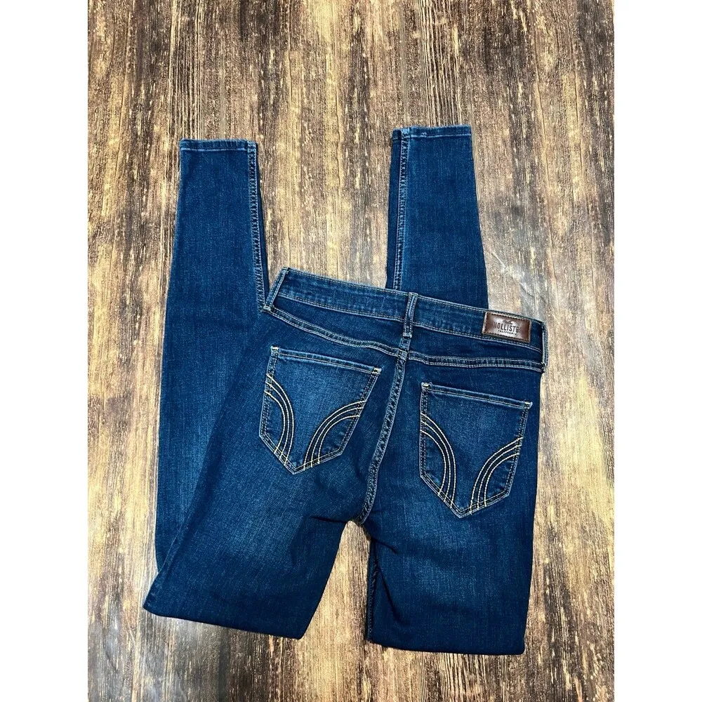 Hollister Mid Rise Super Skinny 26/32 Blue Jeans - Image 3