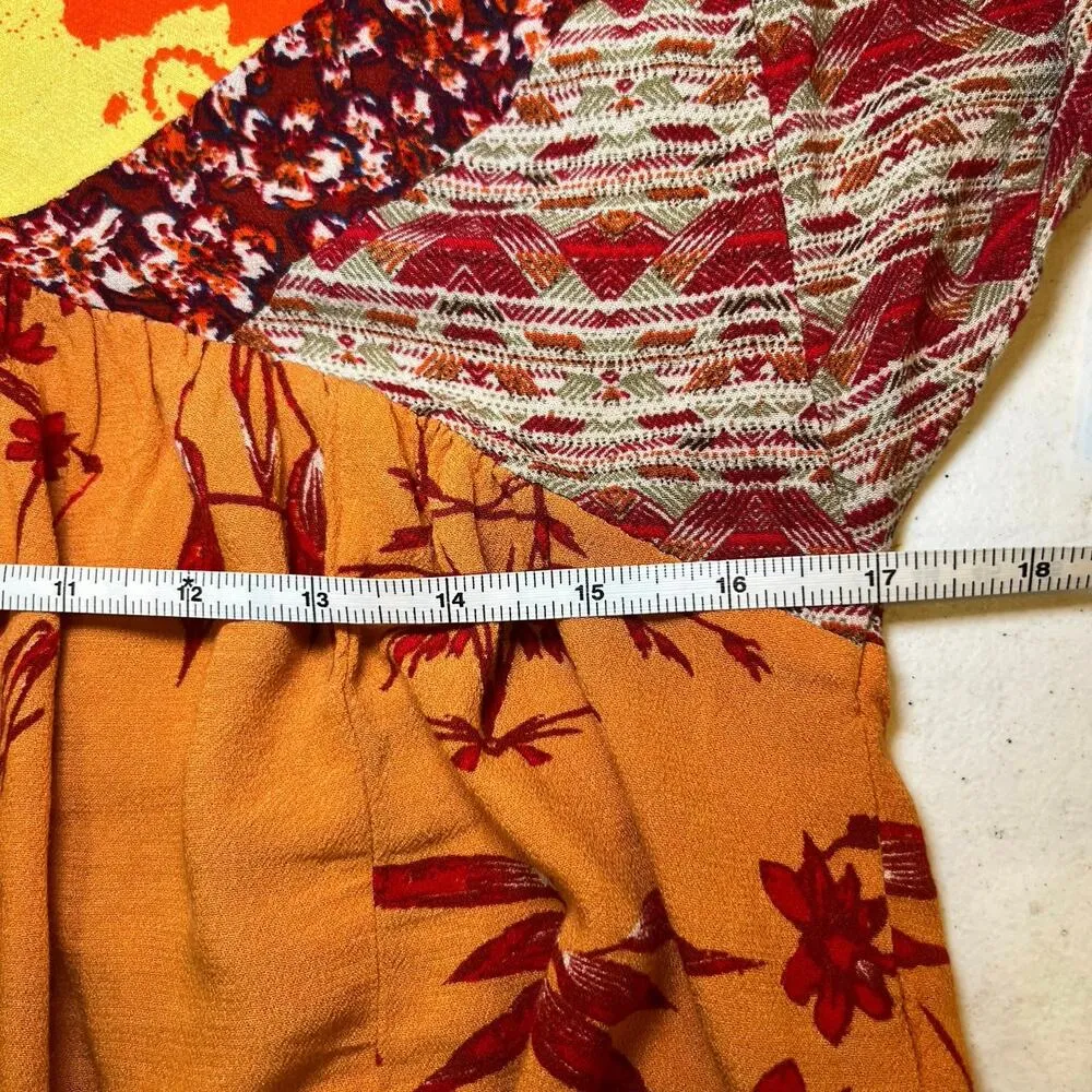 Free People Aloha State Of Mind Patchwork Print Long Sleeve Flowy Top Size XS - Image 9