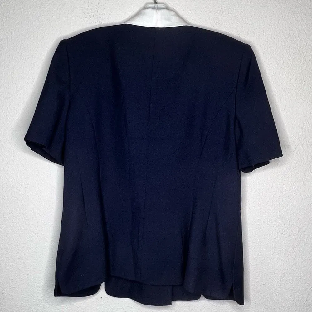 Vintage‎ Kasper Petite Blazer White Size 14P - Image 4