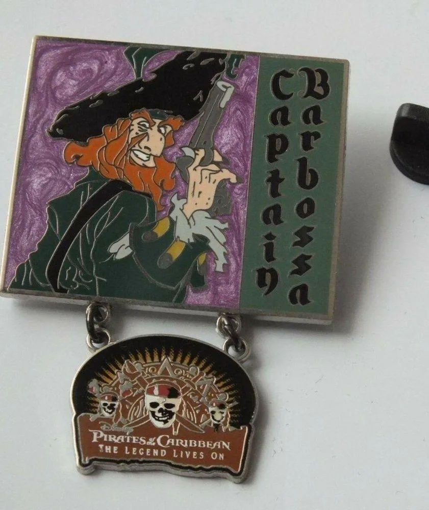 Disney Pirates Of The Caribbean Captain Barbossa Legend Lives On Dangle Pin, LE - Image 4