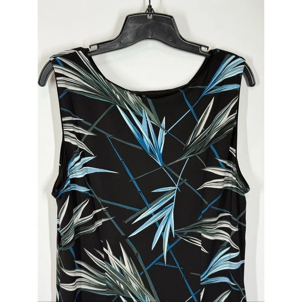 White House Black Market Palm-print matte-jersey sheath dress size large - Image 9